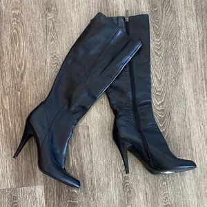 Aldo black leather knee high boots 39 US 8